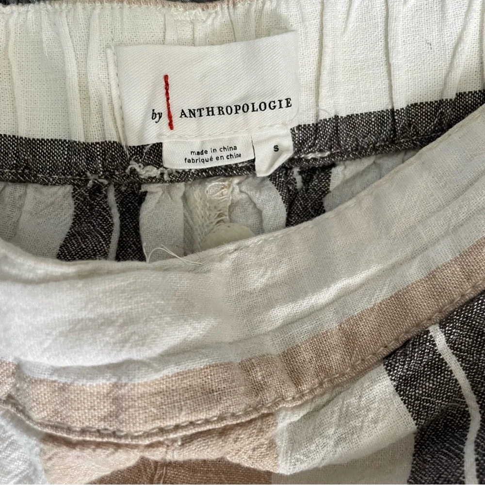 ANTHROPOLOGIE shorebound cropped linen wide leg pants - Picture 7 of 8